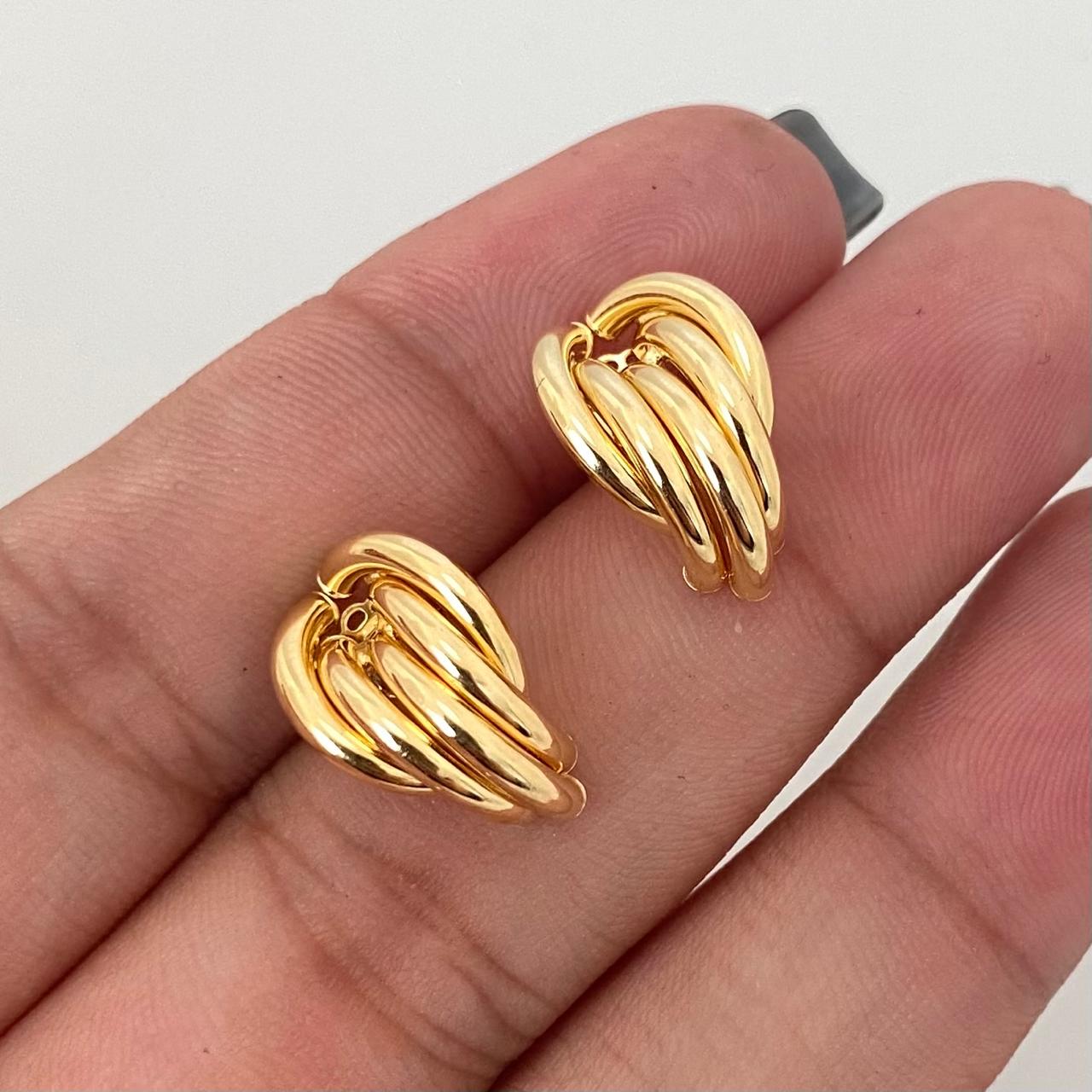 Topos It tipo candonga grabado relive Oro amarillo 18k +4 / 1,6 Cm / 10mm / 2,0 Gr